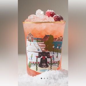Anthropologie Holiday in the City Juice glass - Philly (Philadelphia) Christmas